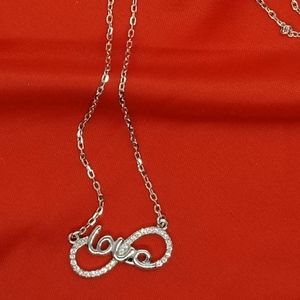 Sterling Silver Necklace Eternity Love Charm